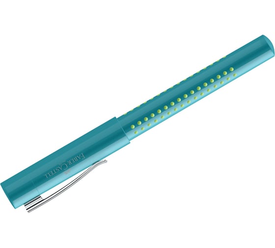 Капиллярная ручка Faber-Castell Grip 2010 синяя, бирюзово-зеленый корпус 140412