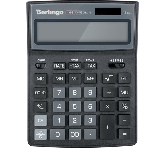Настольный калькулятор Berlingo City Style 14 разрядов, двойное питание, 205х155х28 CIB_214