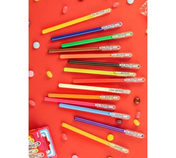 Набор Pentel гелевые ручки Mattehop 3 шт, цвета розовый, оранжевый, фиолетовый PK110V-3FPV 789088