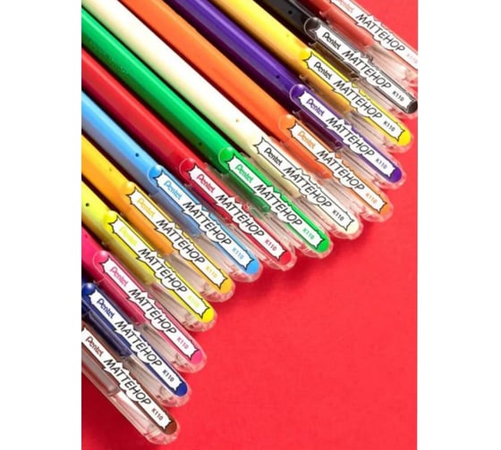 Набор Pentel гелевые ручки Mattehop 3 шт, цвета розовый, оранжевый, фиолетовый PK110V-3FPV 789088