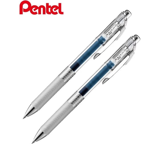 Гелевая ручка автоматическая Pentel EnerGel d 0.5 мм, набор 2 шт PBLN75TL-2CA темно-синие чернила 789085