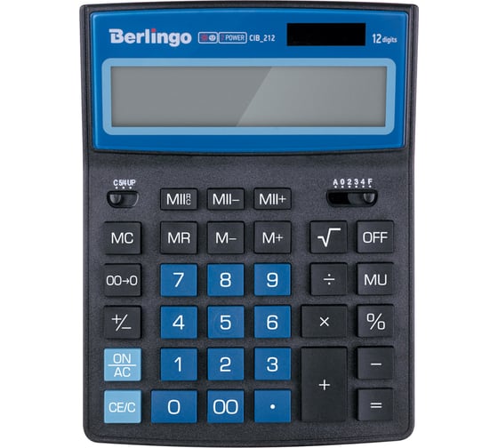 Настольный калькулятор Berlingo City Style 12 разрядов, двойное питание, 205х155х28 CIB_212 1