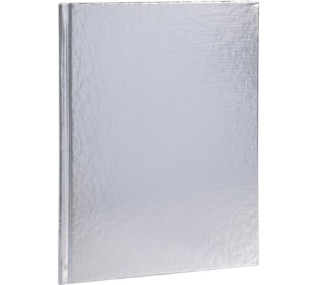 Бизнес-блокнот ОФИСМАГ А5 167x216 мм, 80 листов, твердый, бумвинил metallic, клетка, блок 5 цветов, HATBER, серебро 084777 117633