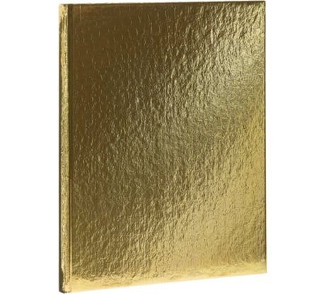 Бизнес-блокнот ОФИСМАГ А5 167x216 мм, 80 листов, твердый, бумвинил metallic, клетка, блок 5 цветов, HATBER, золото 084778 117634