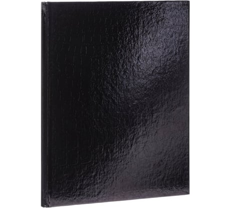 Бизнес-блокнот ОФИСМАГ А5 167x216 мм, 80 листов, твердый, бумвинил metallic, клетка, блок 5 цветов, HATBER, черный 084779 117635