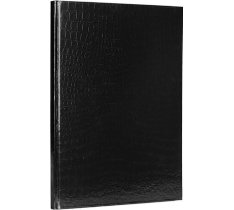 Бизнес-блокнот ОФИСМАГ большой формат 210x290 мм А4, 80 листов, бумвинил metallic, клетка, блок 5 цветов, HATBER, черный 084774 117631