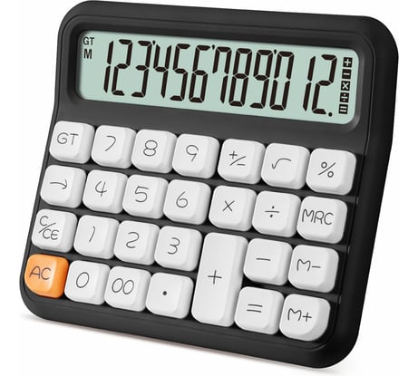 Калькулятор настольный BRAUBERG KW-1000-BK 152x132 мм, 3D кнопки, 12 разрядов, черный 272956