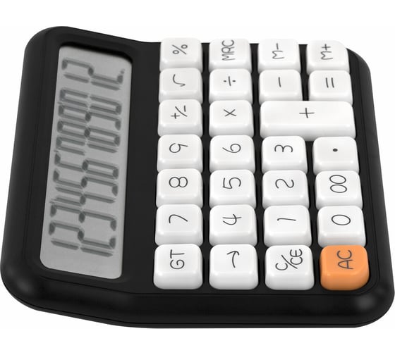 Калькулятор настольный BRAUBERG KW-1000-BK 152x132 мм, 3D кнопки, 12 разрядов, черный 272956