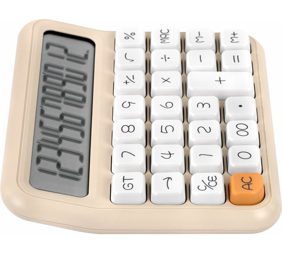Калькулятор настольный BRAUBERG KW-1000-BG 152x132 мм, 3D кнопки, 12 разрядов, бежевый 272957