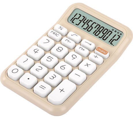 Калькулятор настольный BRAUBERG KW-500-BG 93x148 мм, 3D кнопки, 12 разрядов, бежевый 272955