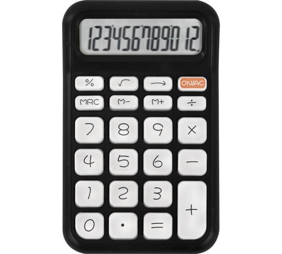 Калькулятор настольный BRAUBERG KW-500-BK 93x148 мм, 3D кнопки, 12 разрядов, черный 272954 1