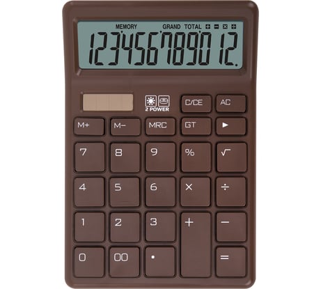 Калькулятор настольный BRAUBERG CH-12-BR 153x103 мм, 12 разрядов, двойное питание, коричневый, 272961