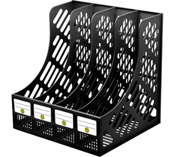 Вертикальный лоток для бумаг LAMARK DOLCE COSTO 4 секции, черный D00648-BK