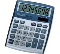 Настольный калькулятор Citizen 8 разрядов, двойное питание, 109х135х25 мм, серебристый CDC-80WB