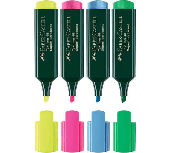 Набор текстовыделителей Faber-Castell 48 4 цвета, 1-5 мм, пластиковая упаковка 154804/15480400