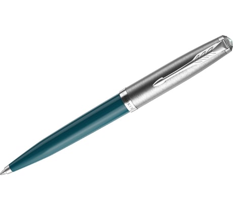 Шариковая ручка Parker 51 Teal Blue CT черная, 1.0 мм, поворотная, подарочная упаковка 2123508