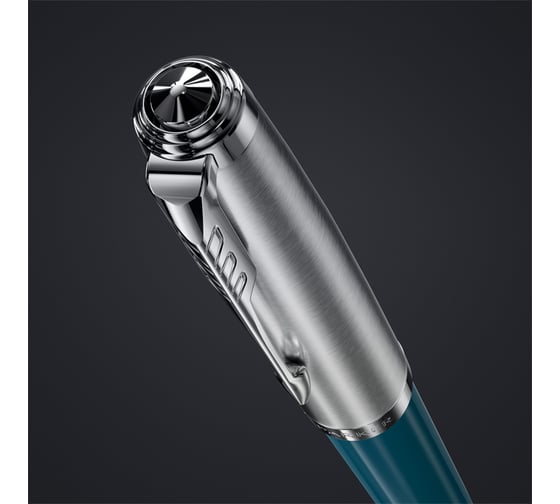 Шариковая ручка Parker 51 Teal Blue CT черная, 1.0 мм, поворотная, подарочная упаковка 2123508