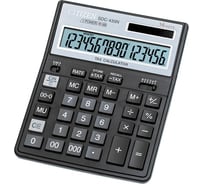 Настольный калькулятор Citizen 16 разрядов, двойное питание, 158х204х31 мм, черный SDC-435N