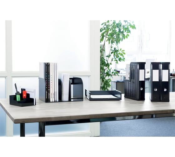 Настольная подставка Durable Optimo 3 отделения, с передвижной средней секцией, антрацит 1709018058