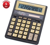 Настольный калькулятор Citizen 12 разрядов, двойное питание, черный/золото SDC-888TIIGE