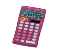 Настольный калькулятор Citizen 10 разрядов, двойное питание, 76х128х17 мм, розовый FC-100NPK