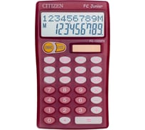 Настольный калькулятор Citizen 10 разрядов, двойное питание, 76х128х17 мм, розовый FC-100NPK