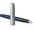 Перьевая ручка Parker Sonnet Sand Blasted Metal&Blue Lacquer черная, 0.8 мм, подарочная упаковка 2146747 2