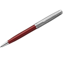 Шариковая ручка Parker Sonnet Sand Blasted Metal&Red Lacquer черная, 1.0 мм, подарочная упаковка 2146851