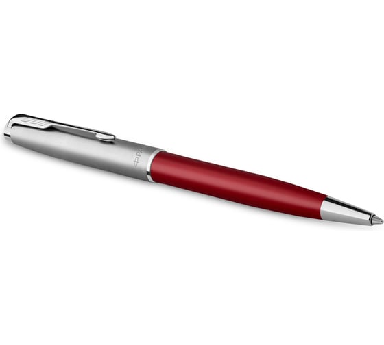 Шариковая ручка Parker Sonnet Sand Blasted Metal&Red Lacquer черная, 1.0 мм, подарочная упаковка 2146851
