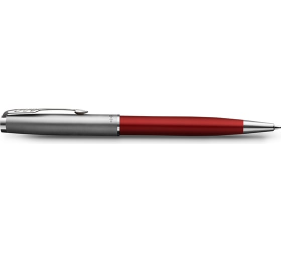 Шариковая ручка Parker Sonnet Sand Blasted Metal&Red Lacquer черная, 1.0 мм, подарочная упаковка 2146851