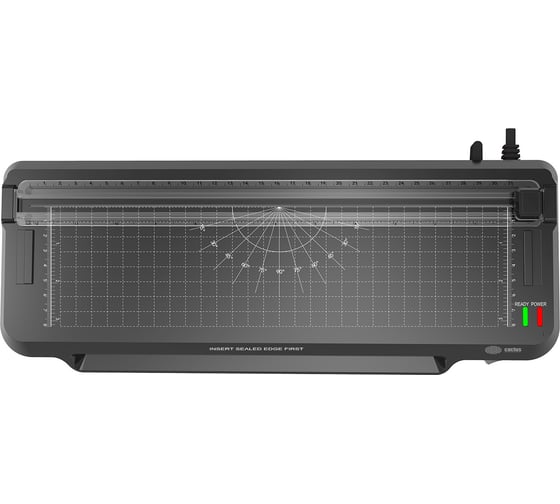 Ламинатор Cactus CS-LAB-F1 черный, A4, 70-125 мкм, 25 см/мин, 2 вала, холодное ламинирование, ламинация фото, 2077513