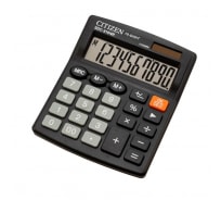 Настольный калькулятор Citizen 10 разрядов, двойное питание, 102х124х25 мм, черный SDC-810NR
