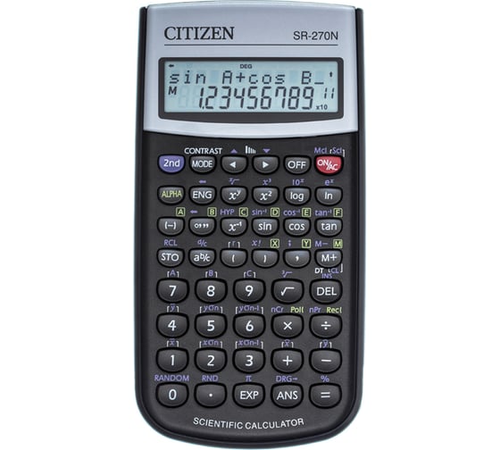 Научный калькулятор Citizen 10+2 разрядов, 236 функций, черный SR-270N