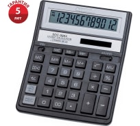 Настольный калькулятор Citizen 12 разрядов, двойное питание, 158х203х31 мм, черный SDC-888XBK