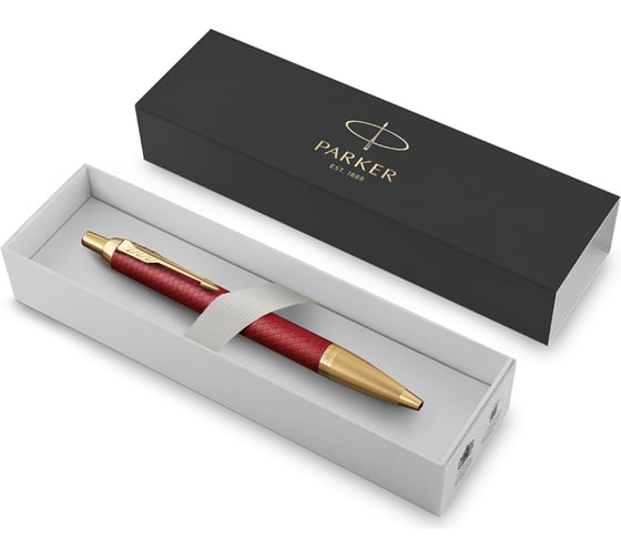 Шариковая ручка Parker IM Premium Red GT синяя, 1.0 мм, подарочная упаковка 2143644