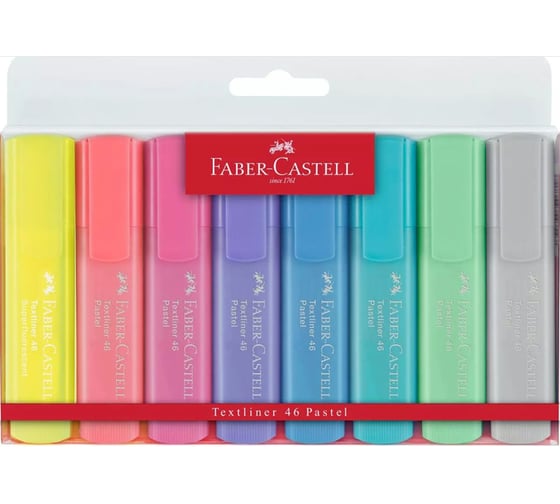 Набор текстовыделителей Faber-Castell 46 Pastel+Superfluorescent 8 цветов, 1-5 мм 154681/15468100