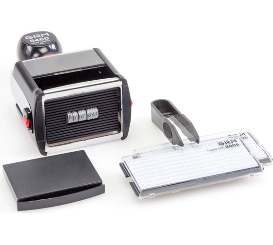 Цифровой самонаборный датер GRM 5460 Dater Type Metal 4 строки с двумя кассами 6005 и 6006 120200206