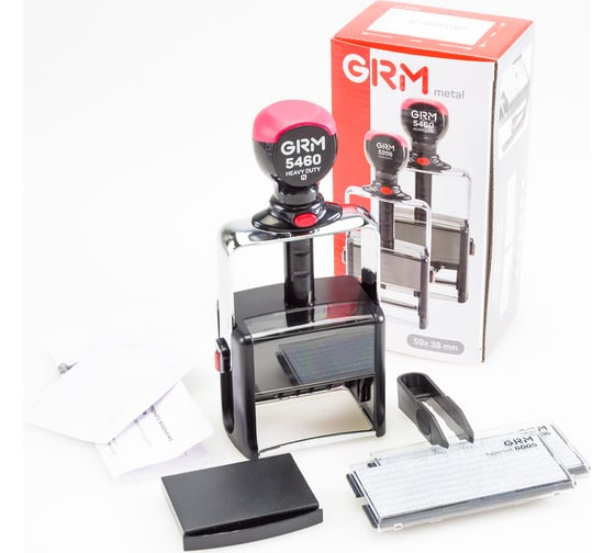 Цифровой самонаборный датер GRM 5460 Dater Type Metal 4 строки с двумя кассами 6005 и 6006 120200206