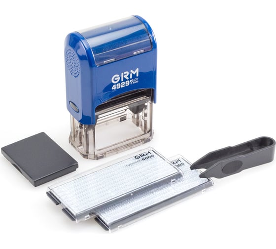 Самонаборный штамп GRM 4929 P3 Typo 6 строк 50х30 мм 2 кассы 6005 и 6006 120200150