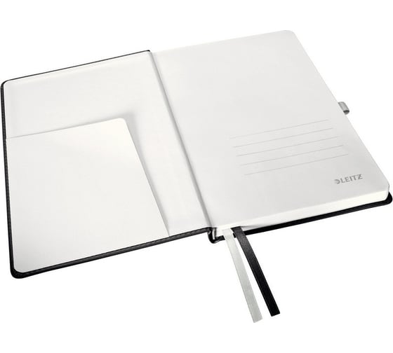 Бизнес-тетрадь Leitz Style А5, 80 листов, черная, в клетку, на сшивке, 145x211 мм 490050