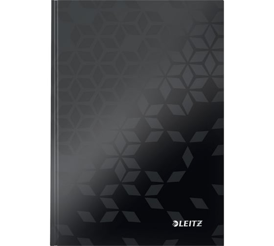 Бизнес-тетрадь Leitz Wow А5, 80 листов, черная, в клетку, на сшивке, 155x217 мм 1118883