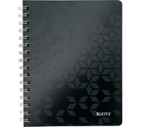 Бизнес-тетрадь Leitz Wow А5 80 листов черная в клетку на спирали 181x215 мм 1118889