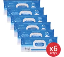 Салфетки влажные для интимной гигиены LAIMA КОМПЛЕКТ (6 пачек х 80 шт), 220x250 мм, Д-пантенол, MEDICAL, 116528