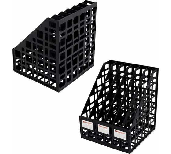 Лоток вертикальный для бумаг BRAUBERG ULTRA, 240 мм, 6 отделений, сетчатый, сборный, черный, 238251