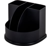 Подставка-органайзер BRAUBERG ULTRA, 132x122x108 мм, 5 отделений, черная, 238256