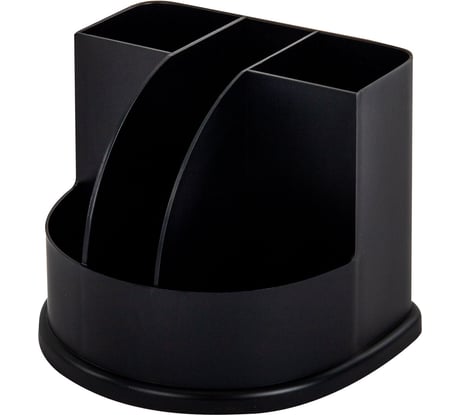 Подставка-органайзер BRAUBERG ULTRA, 132x122x108 мм, 5 отделений, черная, 238256