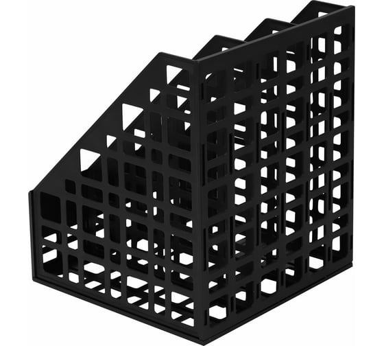 Лоток вертикальный для бумаг BRAUBERG ULTRA, 240 мм, 3 отделения, сетчатый, сборный, черный, 238249