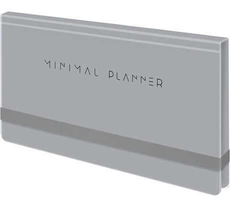 Еженедельник недатированный BRAUBERG с резинкой, 171x93 мм, твердый, серый, 64 л, Minimal, 116311