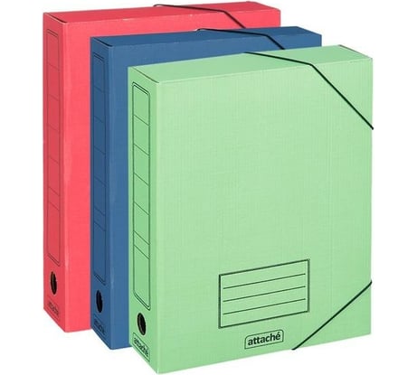 Архивный короб Attache гофрокартон в ассортименте 252x78x326 на резинках 142056