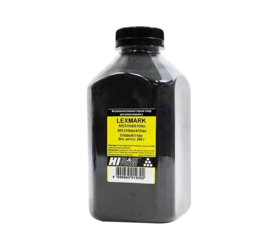 Тонер Hi-Black для Lexmark MS510d/610dn, MX310dn/410de/510de/611de, Bk, 260 г, банка HB-LX-MS310d/410d/510d-Bk-260G 1